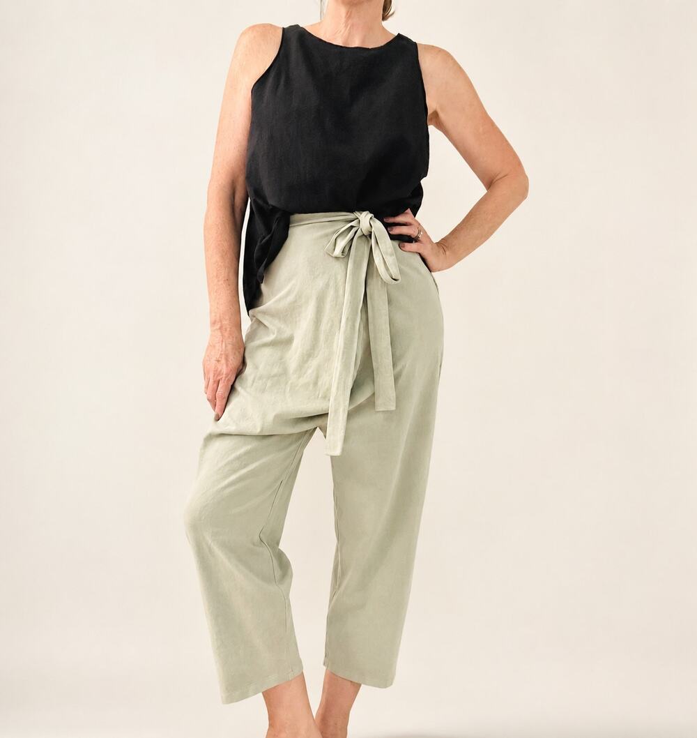 Zara Women’s Mint Wrap Pareo Harem Pants Size Small Loungewear Travel